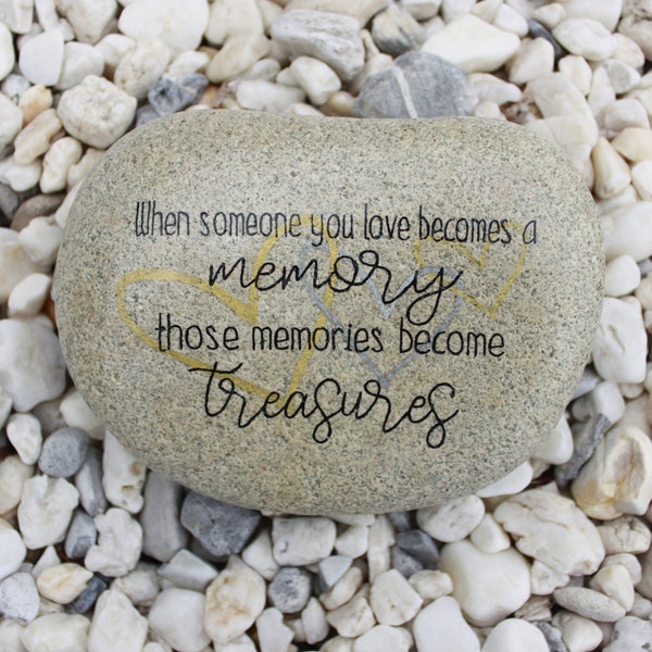 Large Remembrance Garden Stone.  Sympathy Gift for Family Member.  Commemorative Memories become Treasures.  Loss of a Friend Gift.