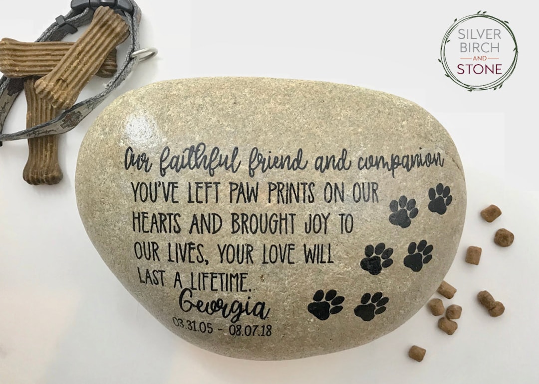 Personalized Pet Memorial Garden Stone. Faithful Friend and Companion