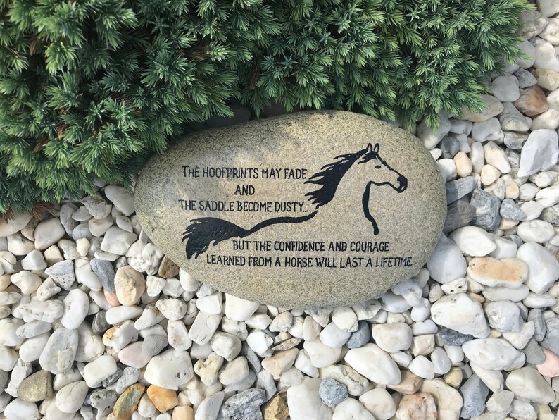 Large Commemorative Garden Stone. Heavenly Horses Memorial. Etsy