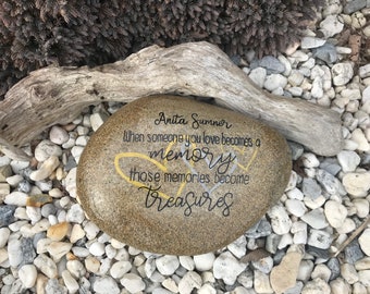 Personalized Remembrance Garden Stone.  Sympathy Gift for Family Member.  Commemorative Memories become Treasures.  Loss of a Friend Gift.