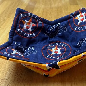 Houston Astros Reversible Microwavable Bowl Cozy, Handmade