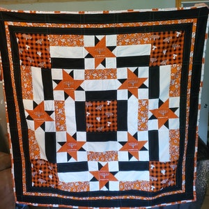 Texas UT Longhorns Lap Quilt: Handmade, Cotton & Fleece (58&quot; x 58&quot;)