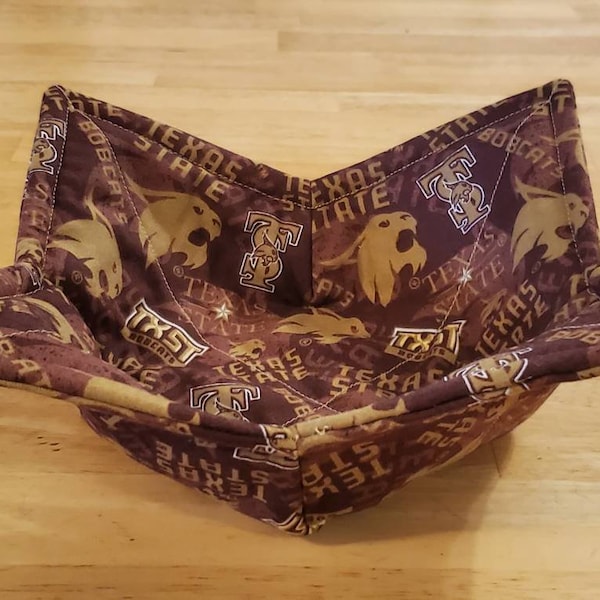 Texas State Bobcats Handmade Microwavable Bowl Cozy