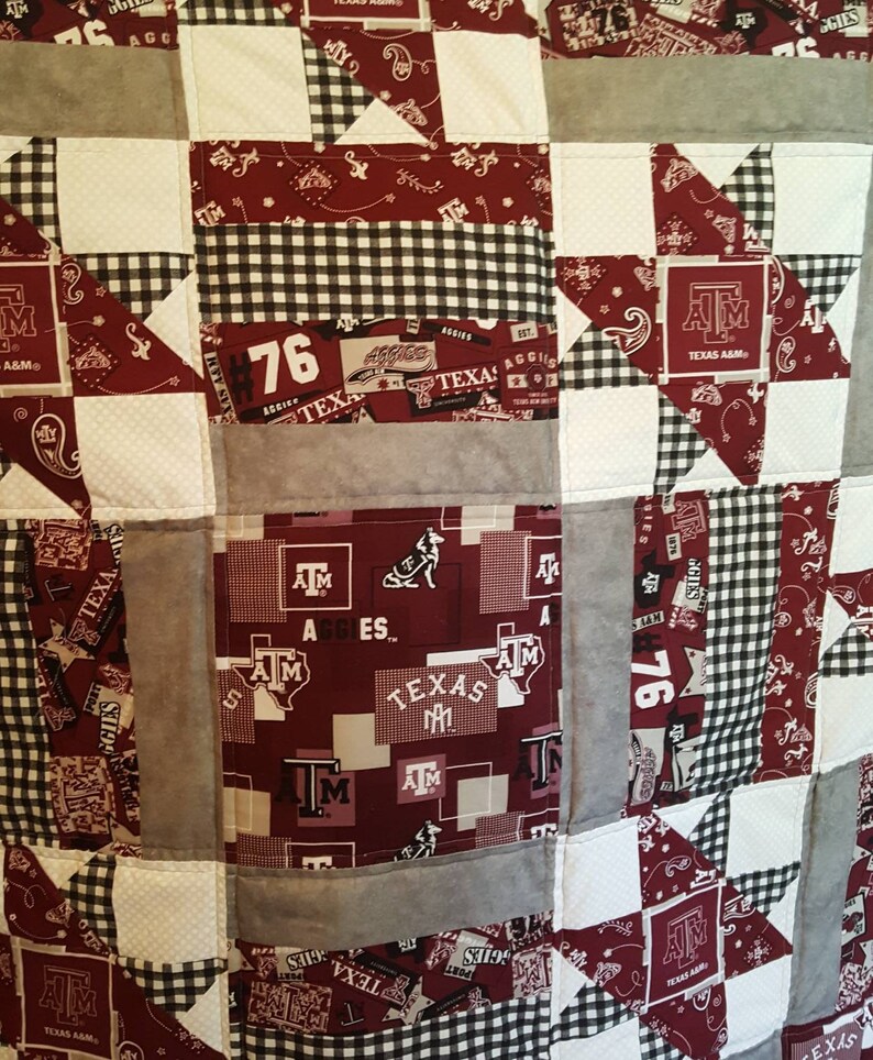 Texas Aggies Lap Quilt 58 58 Etsy