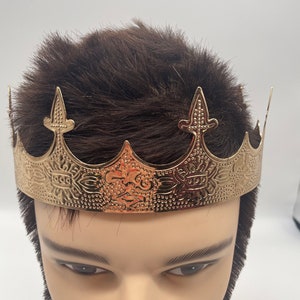 Crown ,Gold, men or women's for Renaissance Faire, Medieval Queen or King, Cosplay, Re-enactment.