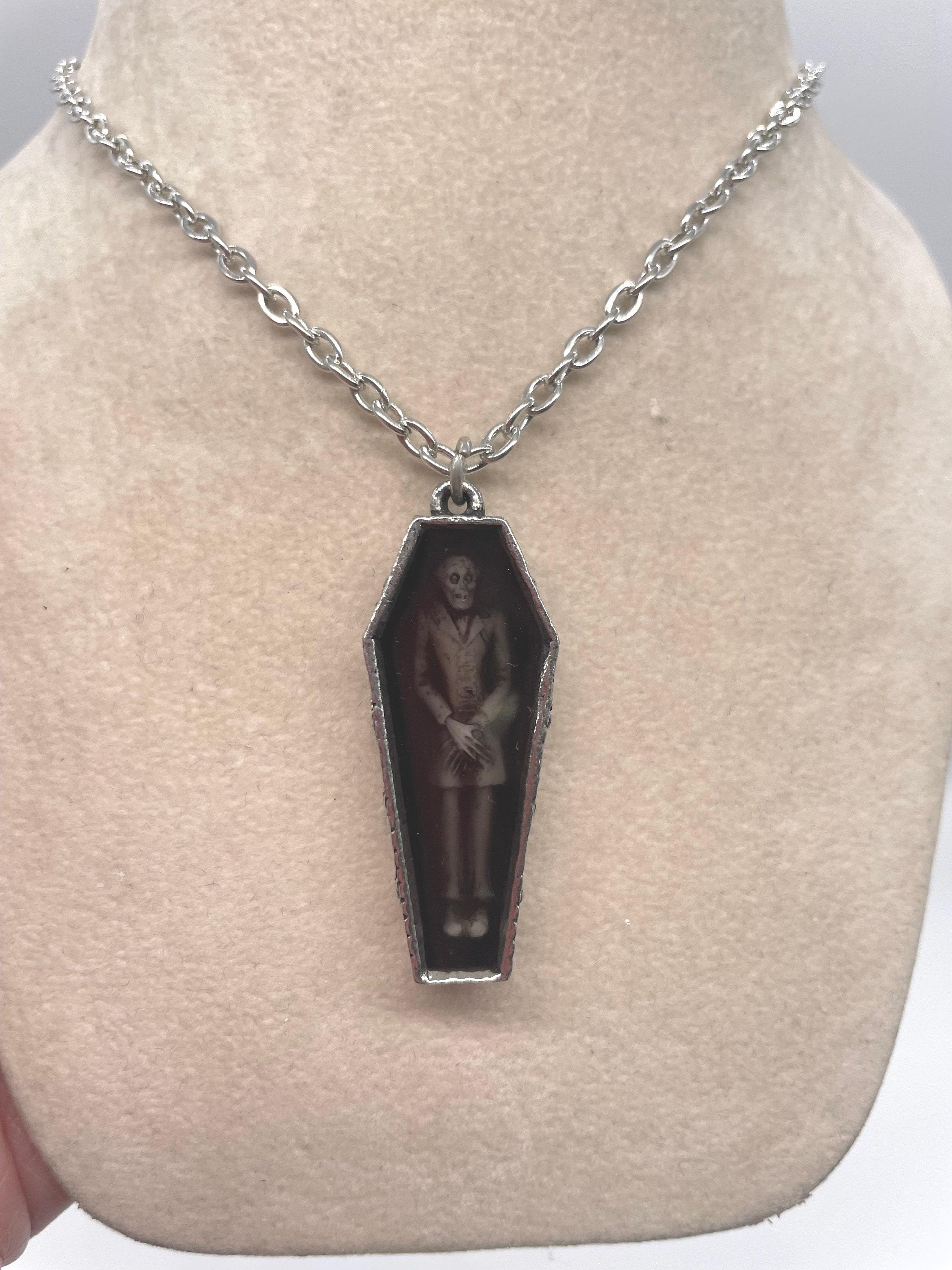 Nosferatu's Rest Pendant Necklace | Resin & English Pewter | Vampire Gothic Goth Costume Cosplay Halloween Jewelry