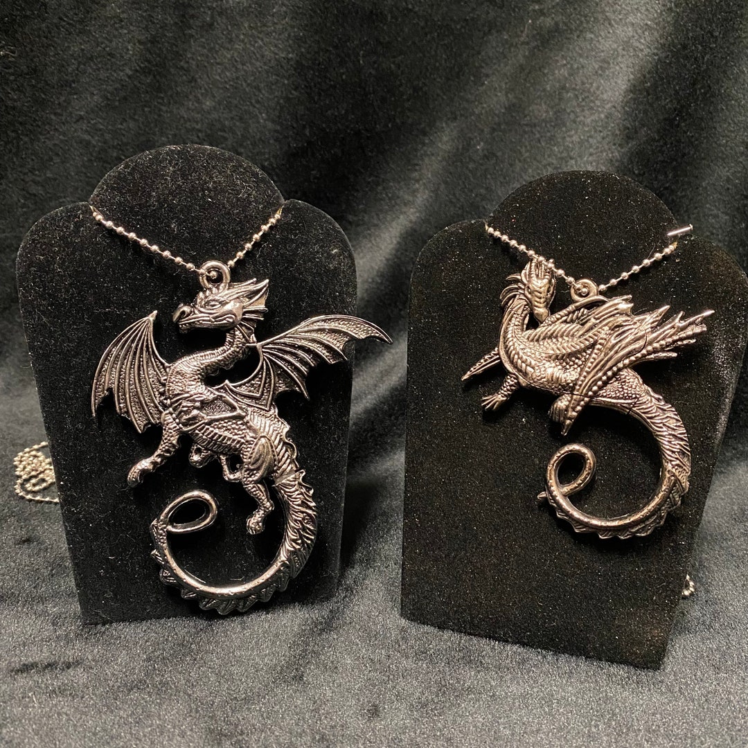 Dragon Necklace Silver Tone Metal Large or Small Hidden Knife Fantasy Medieval Cosplay Magic Ancient Costume Etsy