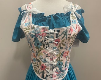 Gorset ze sznurowaniem w kwiaty | Top Cottagecore Renaissance