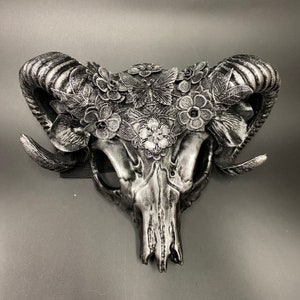 Metallic Ram Mask With Horns | Silver or Gold | Steampunk Forest Fairy Fae Fantasy Gothic Halloween