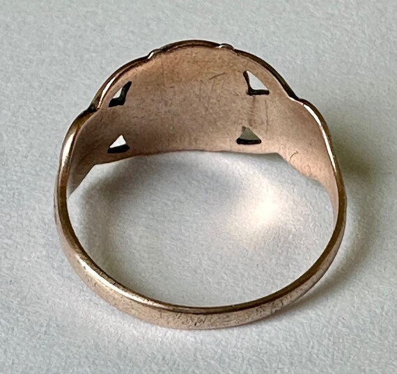 antique 8k rose gold pinky signet ring, size 4 - image 7