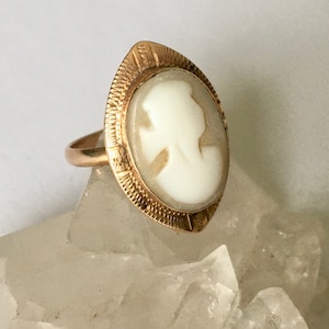 antique 10k gold cameo ring, size 4.5