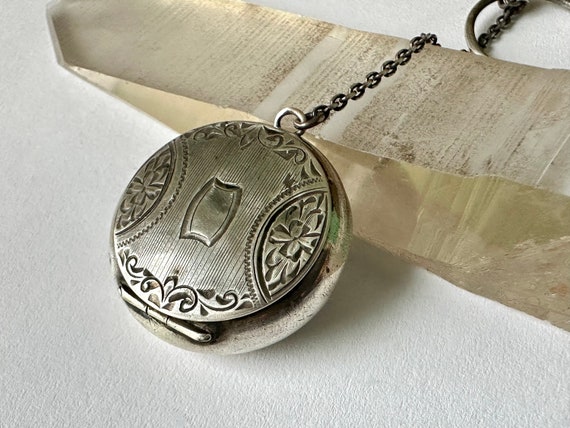 vintage sterling locket pendant - image 2