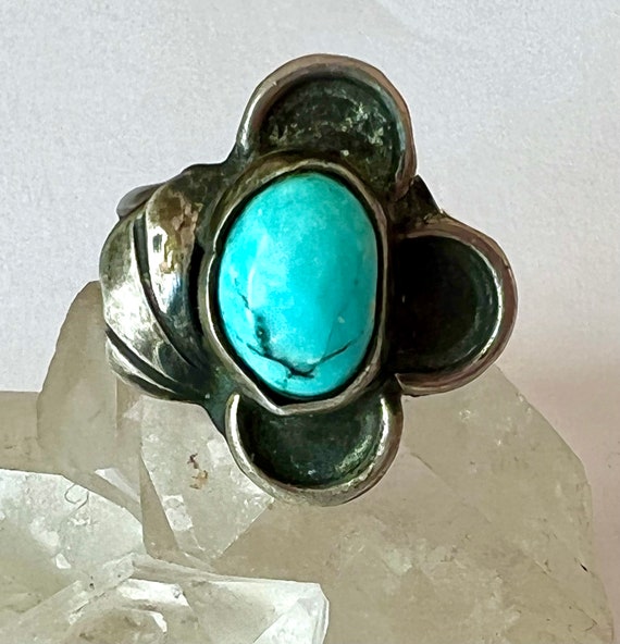 vintage sterling turquoise ring, size 5