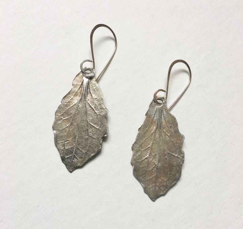 new artisan sterling leaf earrings