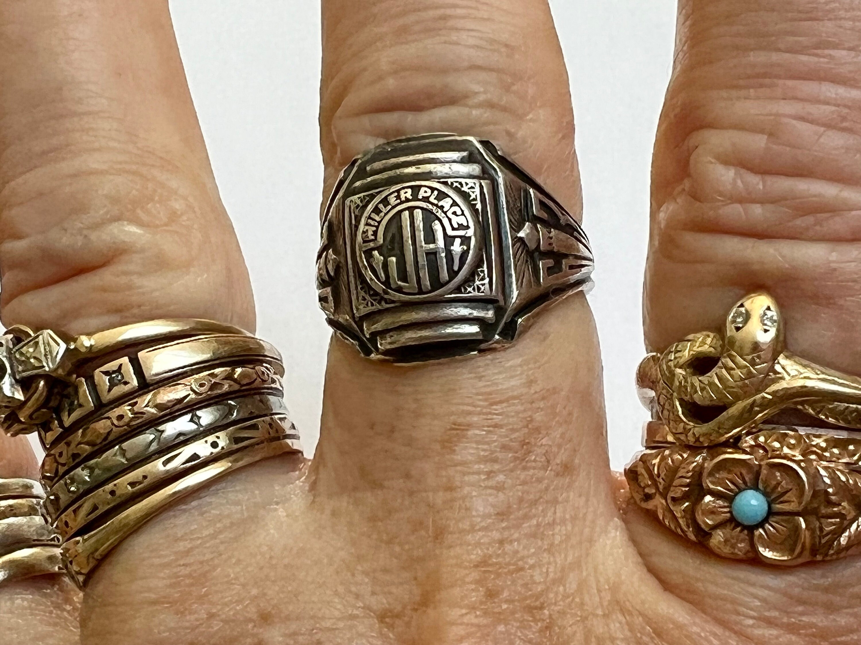 Vintage Sterling Class Ring, JH, 1963, Size 5.5 - Etsy Vintage Sterling Class Ring, JH, 1963, Size 5.5 - Etsy