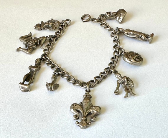 vintatge 800 silver Peruzzi style charm bracelet - image 1