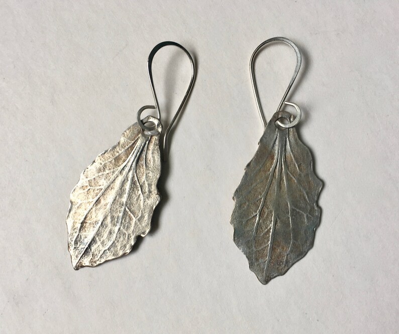 new artisan sterling leaf earrings