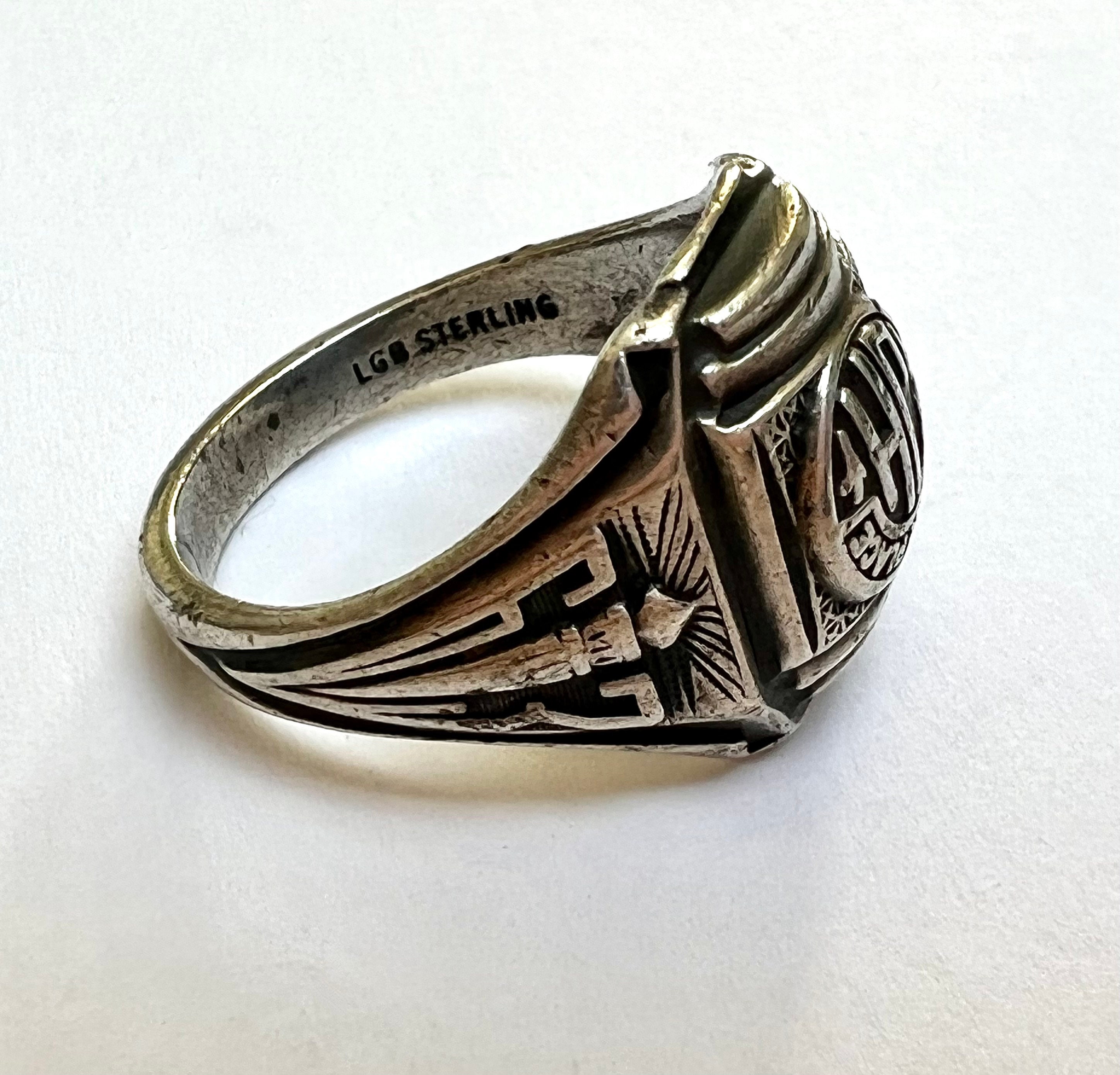 Vintage Sterling Class Ring, JH, 1963, Size 5.5 - Etsy Vintage Sterling Class Ring, JH, 1963, Size 5.5 - Etsy