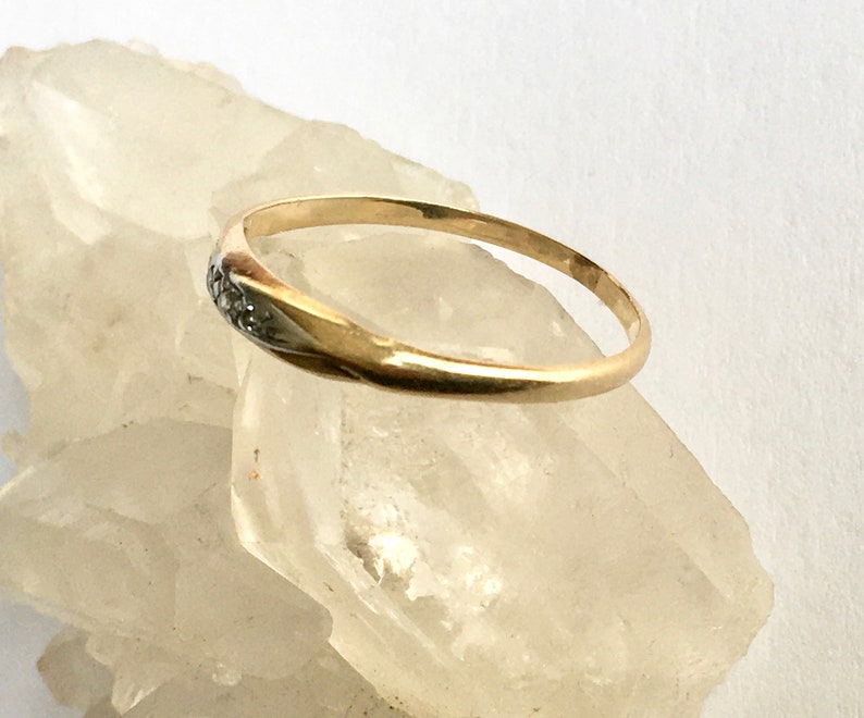 vintage two gold 14k diamond band size 6.75