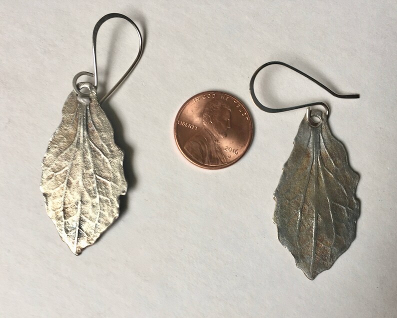 new artisan sterling leaf earrings