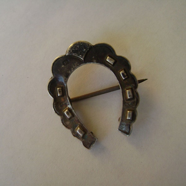 old sterling horseshoe brooch