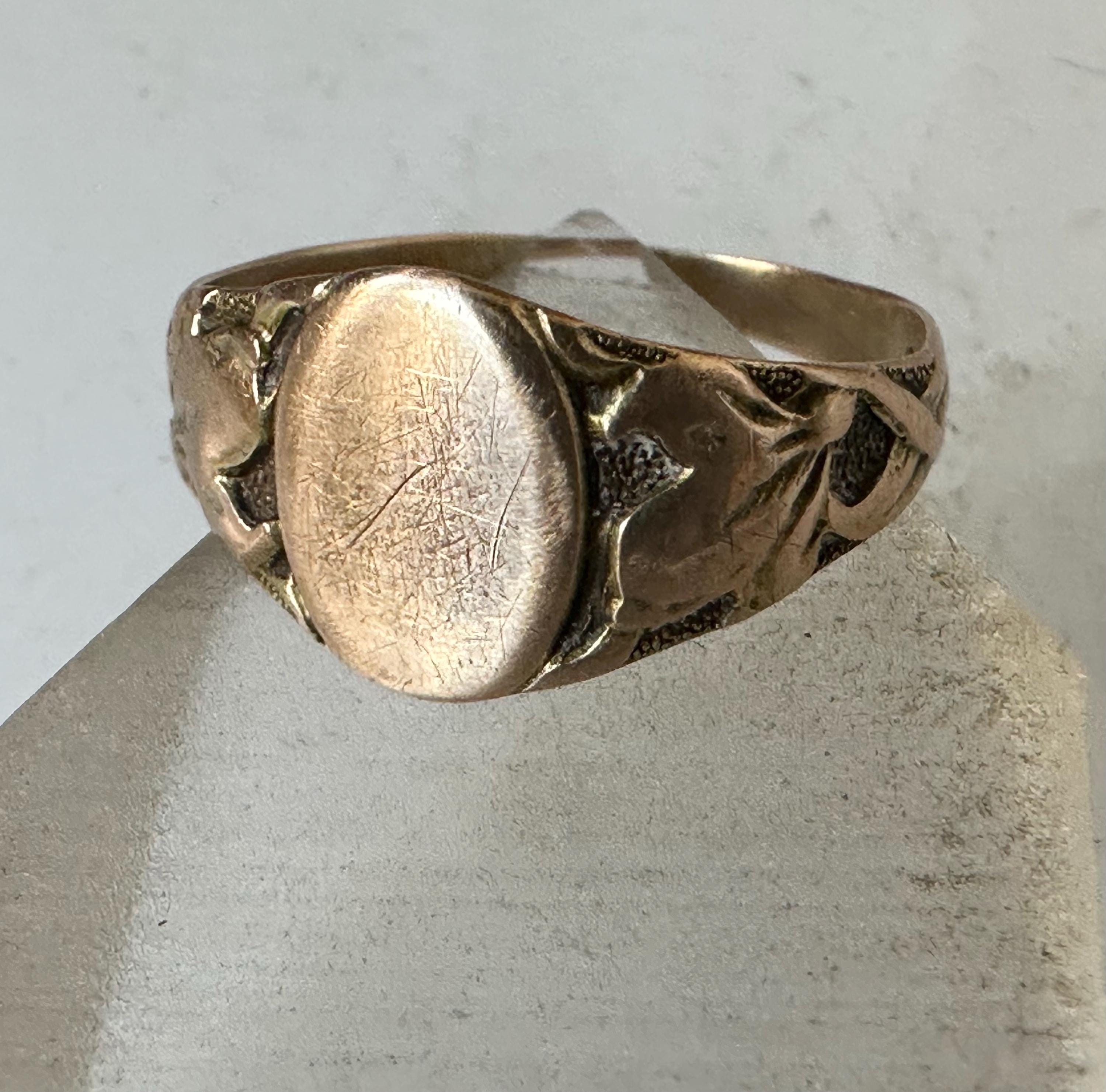 Antique 10k Rose Gold Ostby Barton Signet Ring, Size 5.5 - Etsy