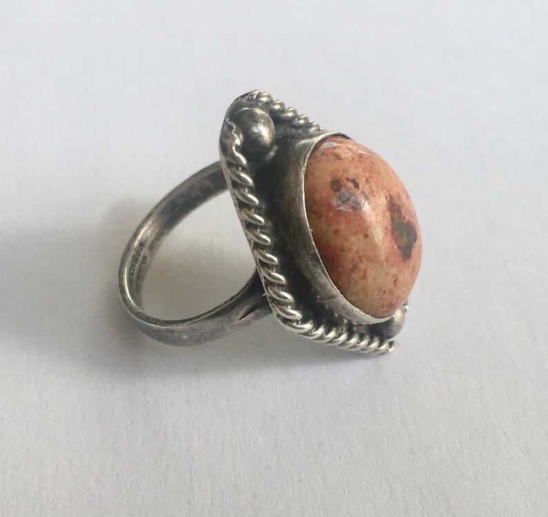 size 6.75 vintage sterling boulder opal ring