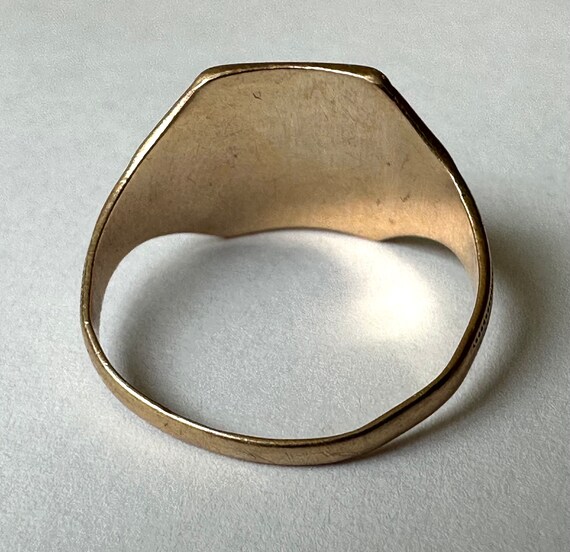 antique Ostby Barton 10k gold signet ring, size 7… - image 7