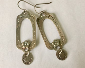 new artisan silver stamped earrings