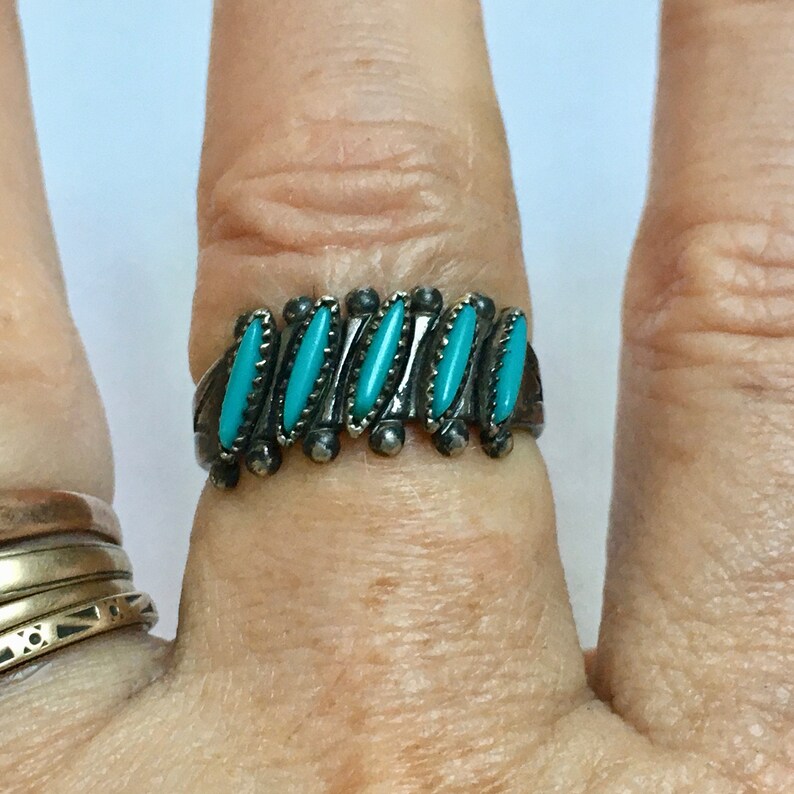 size 5.75 vintage Bell Trading Post needlepoint ring