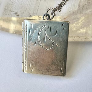 vintage sterling book locket necklace