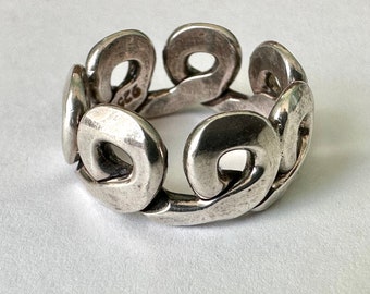 vintage sterling loopy ring, size 5.5