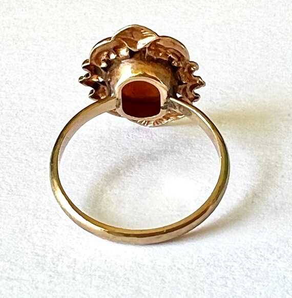 vintage 10k gold cameo ring, size 6 - image 9