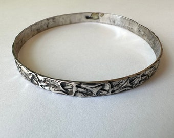 vintage sterling calla lily bangle bracelet