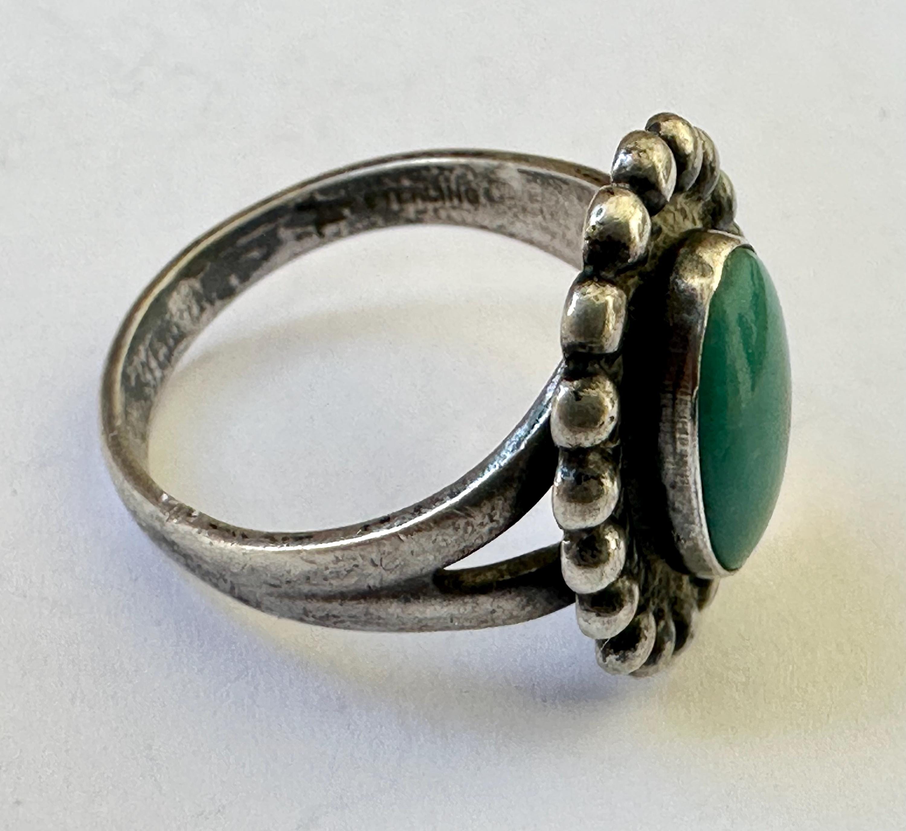 Vintage Bell Trading Post Turquoise Southwestern Ring, Size 6.25