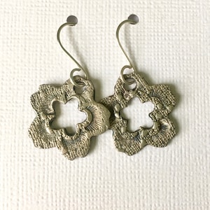 new artisan sterling earrings, textured flowers
