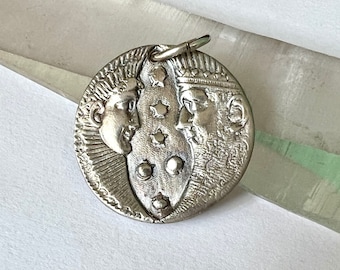 new reproduction sun and moon pendant, 960 silver