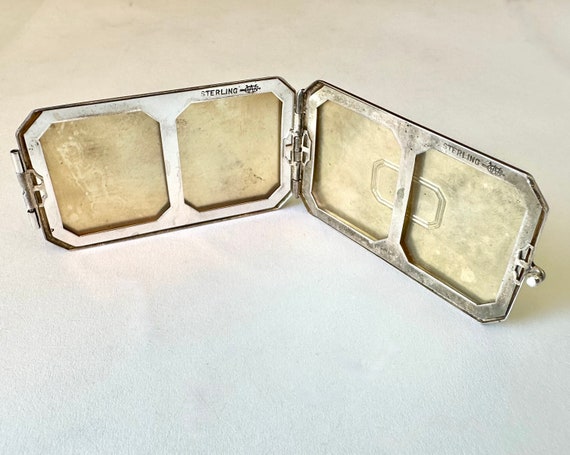 vintage sterling large rectangular photo locket - image 6