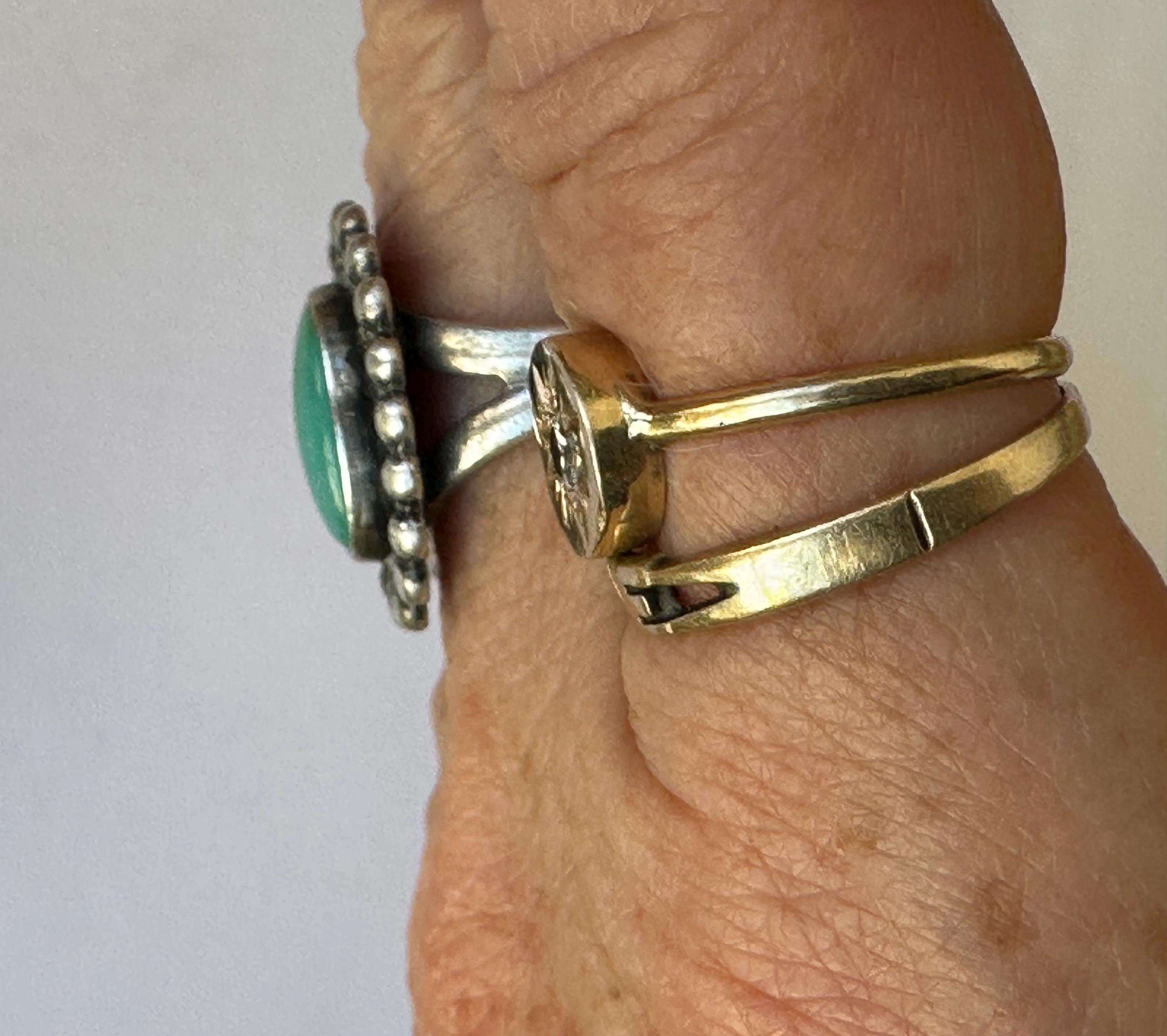 Vintage Bell Trading Post Turquoise Southwestern Ring, Size 6.25
