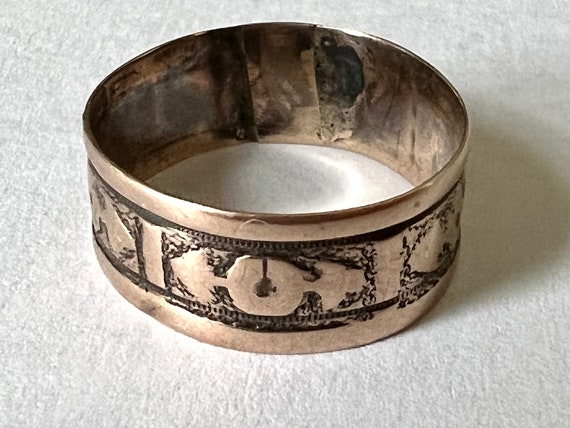 antique Victorian 10k rose gold cigar band, size … - image 3