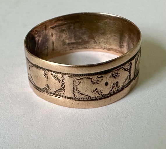 antique Victorian 10k rose gold cigar band, size … - image 1