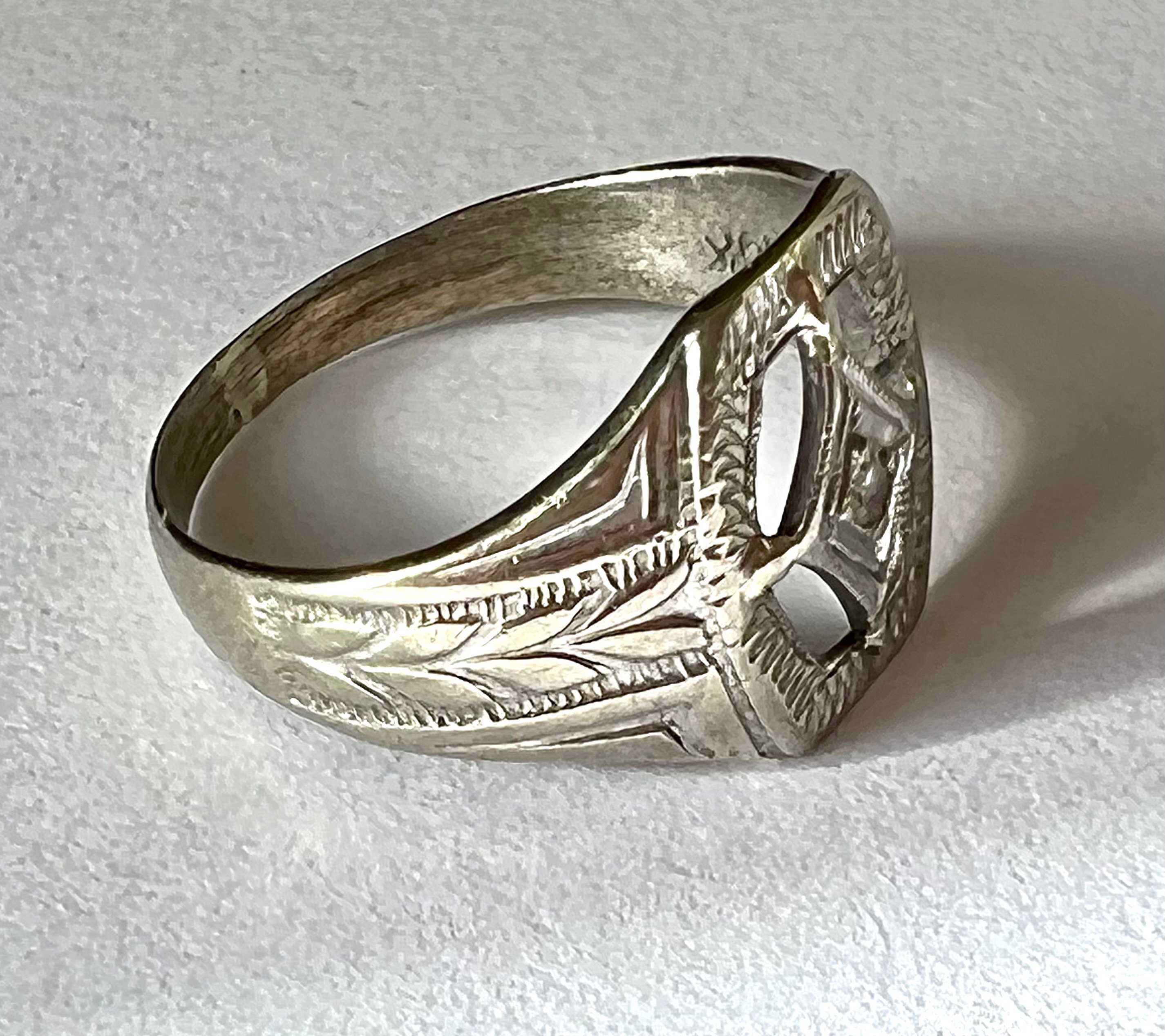 Vintage 10k White Gold and Diamond Pinky Ring, Size 3 - Etsy