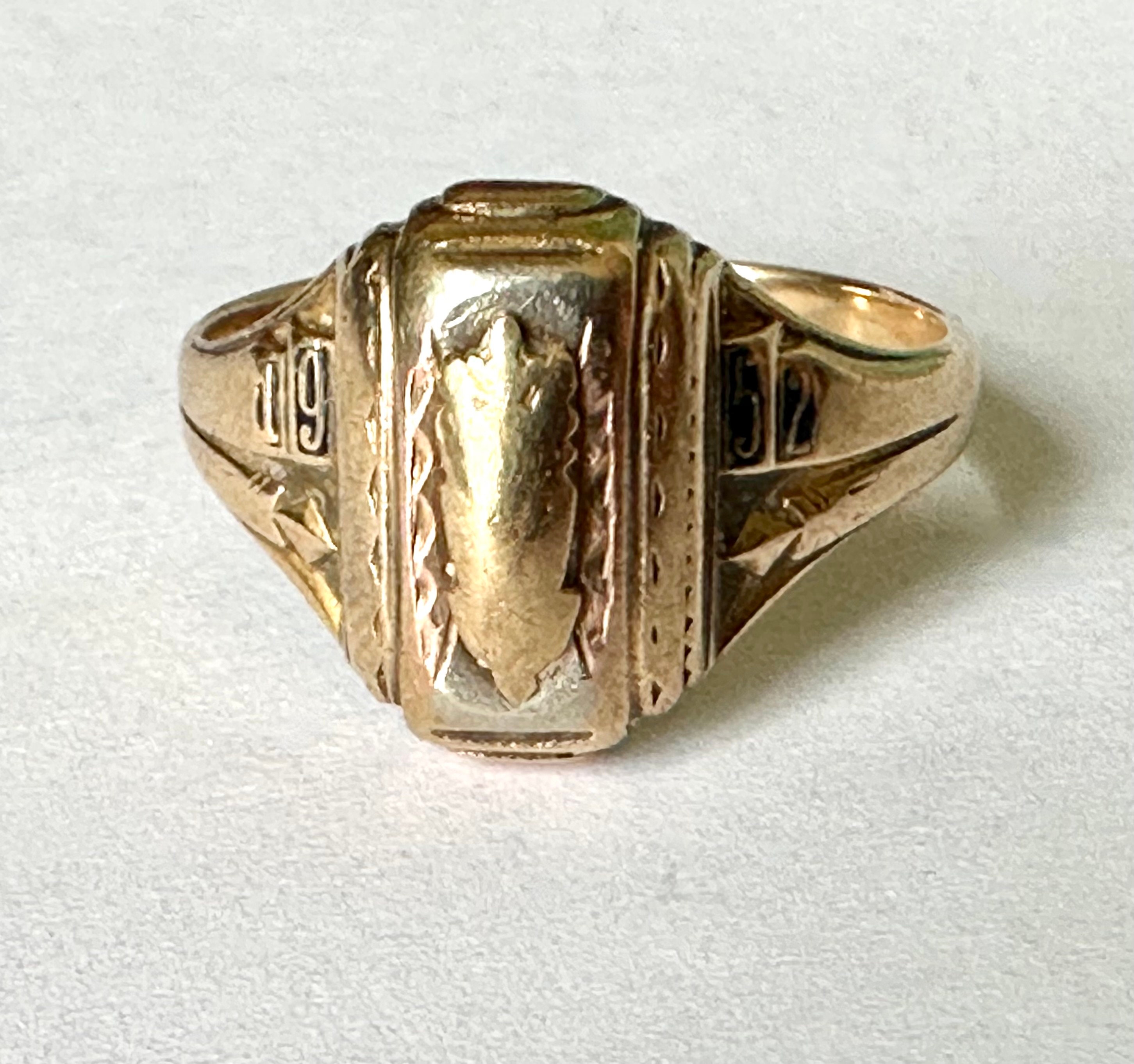 Vintage 10k Bicolor Gold 1952 Class Ring, Size 7.25 - Etsy