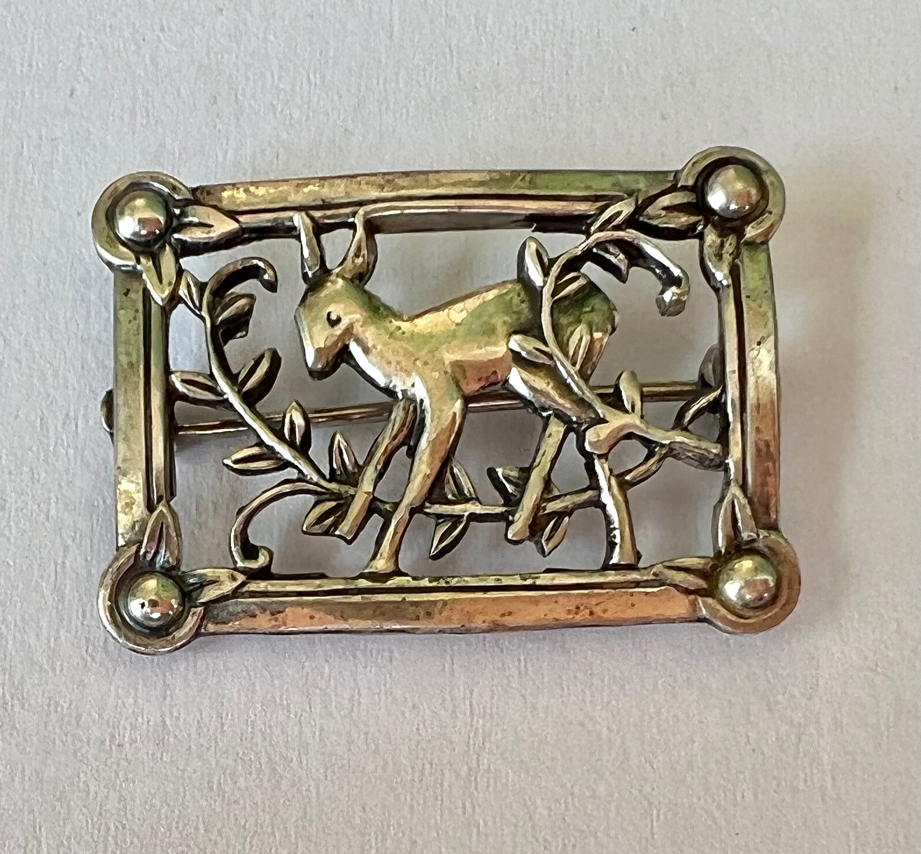 PIN BROOCH RARE. CORO STERLING DEER 1940'S - munimoro.gob.pe