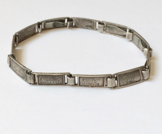 vintage WWII era sweetheart bracelet, sterling