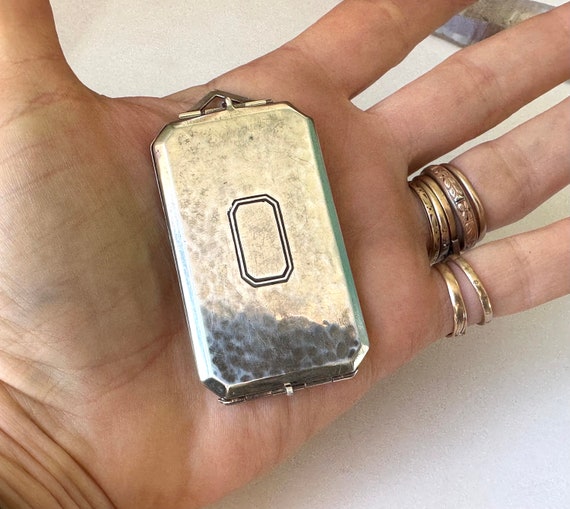 vintage sterling large rectangular photo locket - image 7