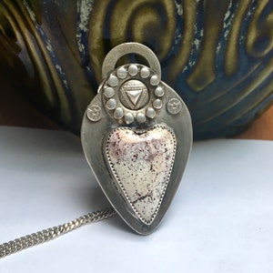 new sterling alunite heart pendant