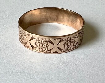 vintage 9k gold Maltese cross band, size 6.5