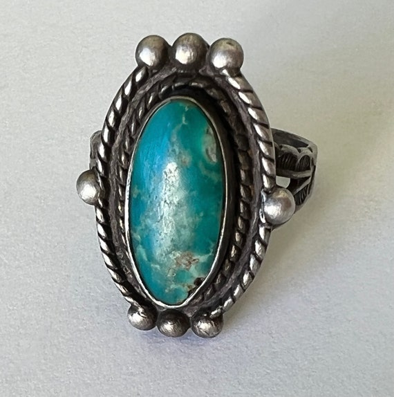 vintage sterling and turquoise Maisels ring, size 