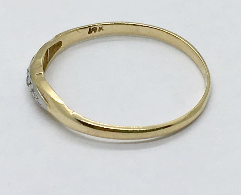 vintage two gold 14k diamond band size 6.75